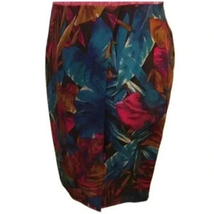 Lord & Taylor Petite Skirt 8 100% Silk faux wrap